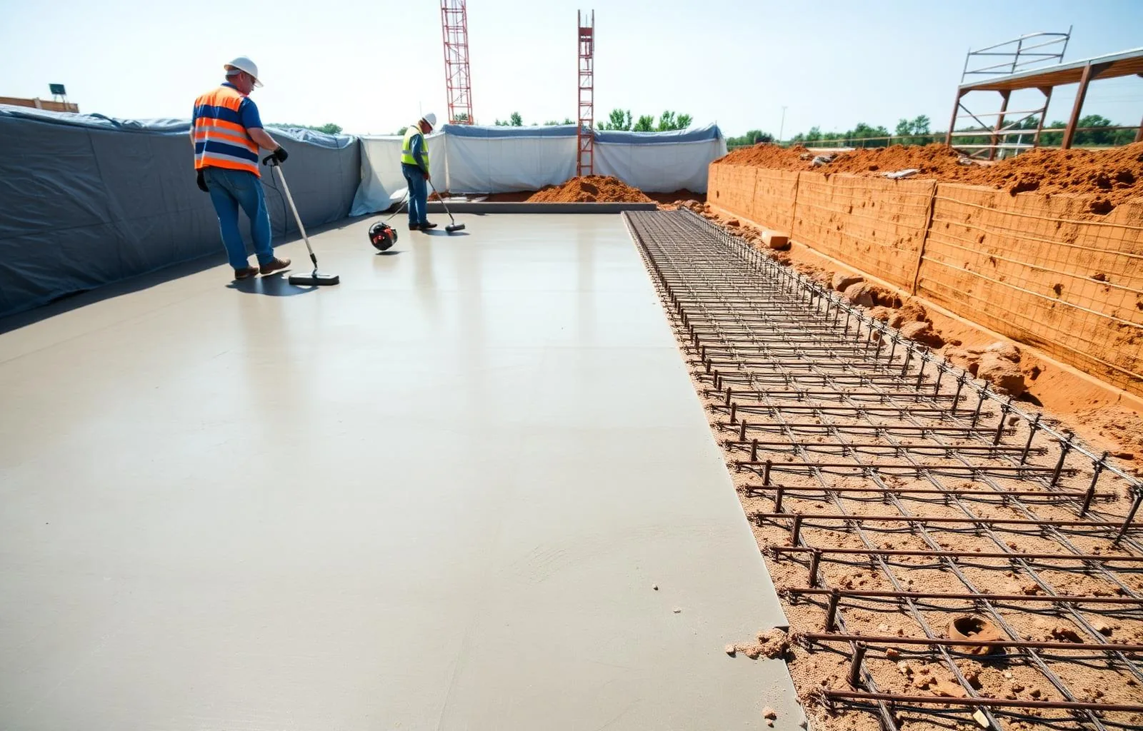 Detached garage foundation slab in Kennedale