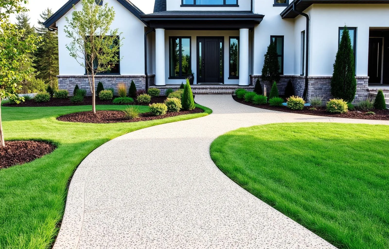 Concrete sidewalk and walkway installation in Arlington